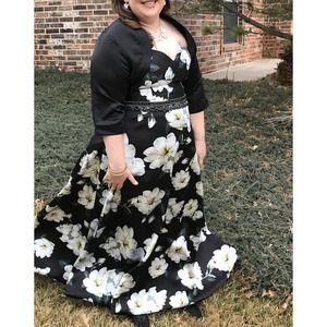 Prom Dress, Long, Plus Size, 14W, Bolero Jacket 18, Rachel Allan Curves, Pre-own